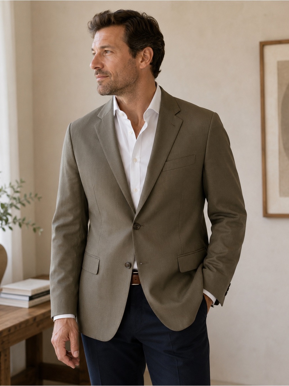 Ralph Lauren Men's Olive Green Two-Button Blazer